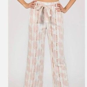 Soundstyle Front Wide Leg Beach Pant Dark Sand Print SZ XL 16-18